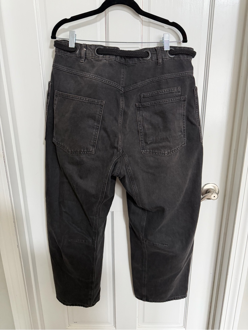 NWOT Free People We The Free Moxie Pull On Denim Barrel Night Hawk Black Size 31 - Picture 6 of 7